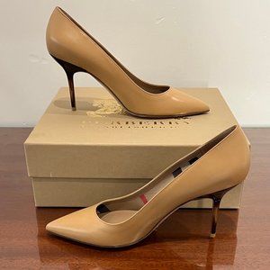 NIB Burberry Sartorial Mawdesley 85 Leather Pump